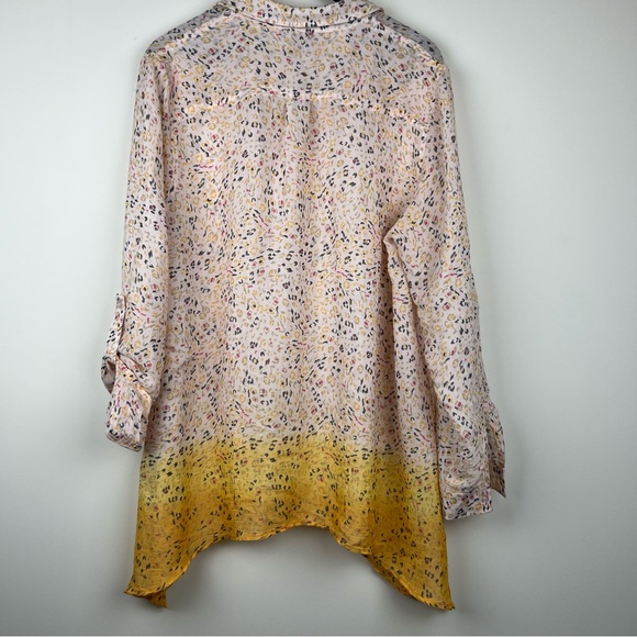 Zac & Rachel Ombré Asymmetrical Hem Button Women Size XL Coverup light 0212 - Picture 7 of 10